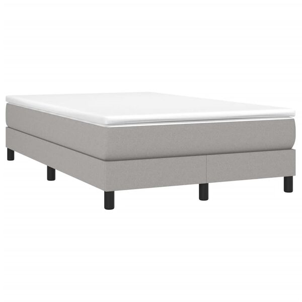 vidaXL Cama boxspring com colchão 120x190 cm tecido cinzento-claro