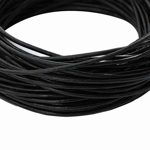 vidaXL Corda de Couro Preto &Oslash;1 mm x 10 m Couro