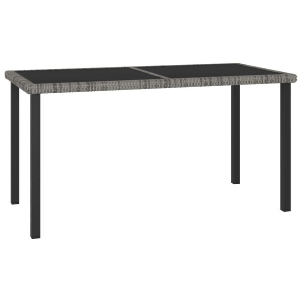 vidaXL Mesa de jantar para jardim 140x70x73 cm vime PE cinzento