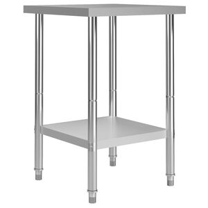 vidaXL Mesa de trabalho de cozinha 60x60x85 cm a&ccedil;o inoxid&aacute;vel