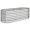 vidaXL Canteiro elevado jardim 114x40x36cm a&ccedil;o galvanizado prateado