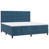 vidaXL Cama box spring c/ colch&atilde;o/LED 200x200 cm veludo azul-escuro