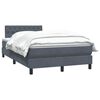 vidaXL Cama boxspring com colch&atilde;o 120x220 cm veludo cinzento-escuro