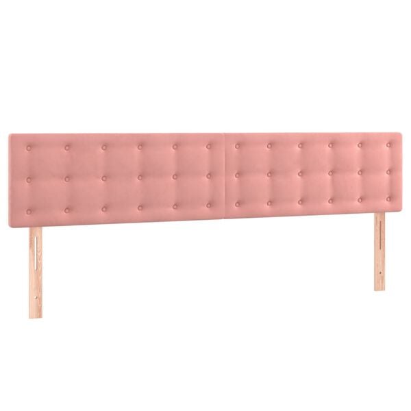 vidaXL Cabeceira de cama 2 pcs veludo 80x5x78/88 cm rosa