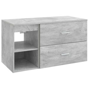 vidaXL Conjunto de M&oacute;veis para Banheiro 2 pcs Cinzento Cimento