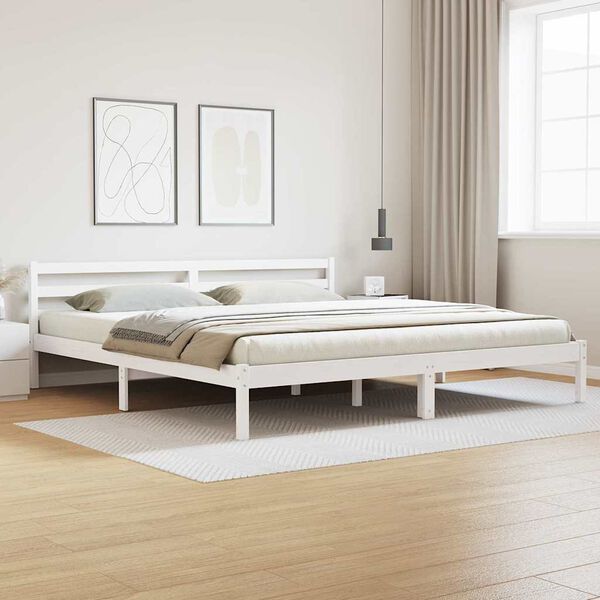 vidaXL Estrutura da Cama com cabeceira Branco 208.6 x 157.6 x 69.4 cm