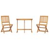 vidaXL 3 pcs conjunto jantar dobr&aacute;vel p/ jardim madeira ac&aacute;cia maci&ccedil;a