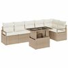 vidaXL Conjunto de Sof&aacute; de Jardim 7 unid. Bege Rattan Sint&eacute;tico