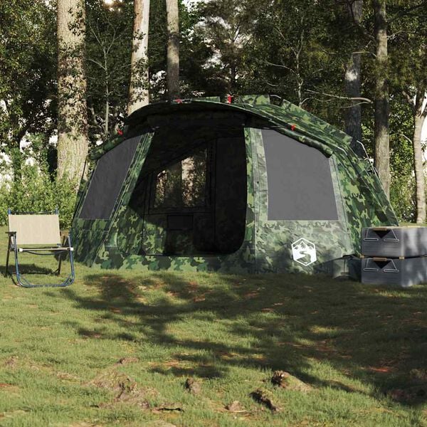 vidaXL Tenda de pesca para 5 pessoas impermeável camuflagem