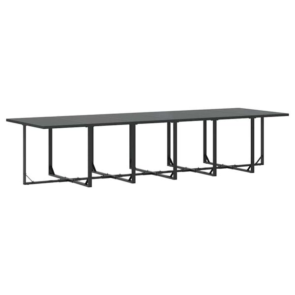 vidaXL Conjunto de Jantar para Jardim 13 pcs Preto A&ccedil;o