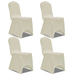 vidaXL Capa extens&iacute;vel para cadeira 4 pcs creme