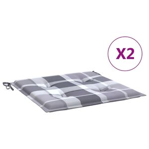 vidaXL Almofadões cadeiras jardim 2pcs tecido oxford xadrez cinzento