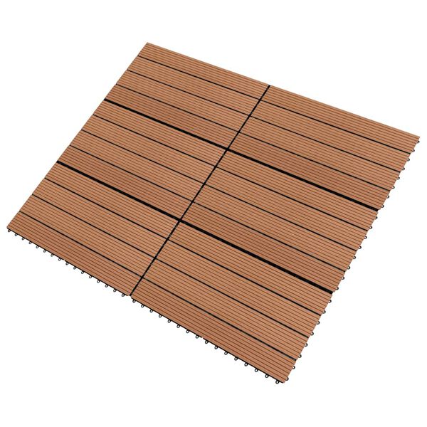 vidaXL Ladrilhos 60x30 cm 6 pcs 1m² WPC castanho