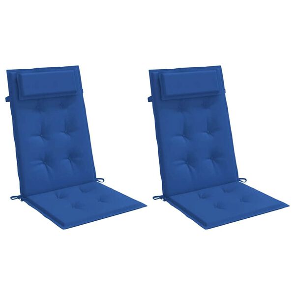 vidaXL Almofadões cadeira encosto alto 2 pcs tecido oxford azul real