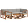 vidaXL Conjunto de Sof&aacute;s para Exterior 7 pcs Cinza Natural e Claro