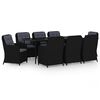 vidaXL 9 pcs conjunto de jantar para jardim preto