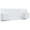 vidaXL Cabeceira cama + arm&aacute;rios madeira processada branco