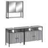 vidaXL 3 pcs Conjunto m&oacute;veis casa de banho madeira proc. cinza sonoma