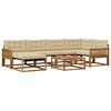vidaXL Conjunto de Sof&aacute;s para Exterior 7 pcs Natural e Bege