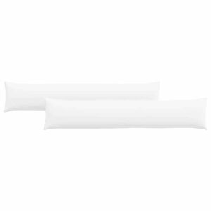 vidaXL Travesseiros de Sof&aacute; 2 pcs Branco 200 x 40 cm tecido