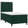 vidaXL Cama com molas/colch&atilde;o 100x200 cm veludo verde-escuro