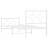 vidaXL Estrutura de cama com cabeceira e pés 75x190 cm metal branco