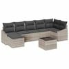 vidaXL Conjunto de Sof&aacute; de Jardim 8 unid. Cinzento-claro vime PE