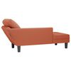 vidaXL Chaise lounge com almofada tecido corduroy laranja