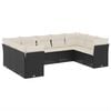 vidaXL 9 pcs conjunto de sof&aacute;s p/ jardim c/ almofad&otilde;es vime PE preto