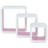 vidaXL Prateleiras de parede cubo 6 pcs branco e rosa