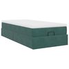 vidaXL Estrutura de cama otomana colch&atilde;o 90x200 cm veludo verde escuro