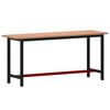 vidaXL Bancada de trabalho 180x55x81,5 cm madeira de faia maci&ccedil;a/metal
