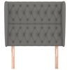vidaXL Cabeceira cama c/ abas tecido 103x23x118/128 cm cinzento-escuro