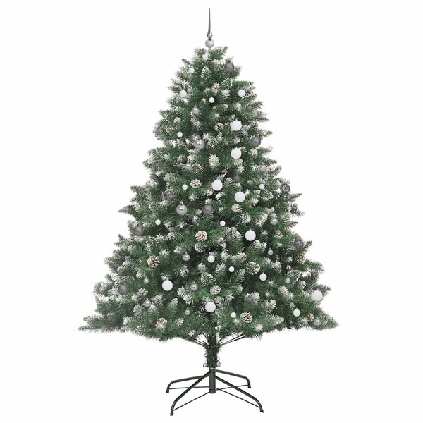 vidaXL &Aacute;rvore de Natal Artificial Verde 240 cm PVC, Pl&aacute;stico e A&ccedil;o