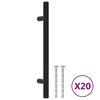 vidaXL Puxadores para m&oacute;veis 20 pcs 128 mm a&ccedil;o inoxid&aacute;vel preto
