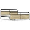 vidaXL Estrutura de cama sem colch&atilde;o 193x203cm metal carvalho sonoma