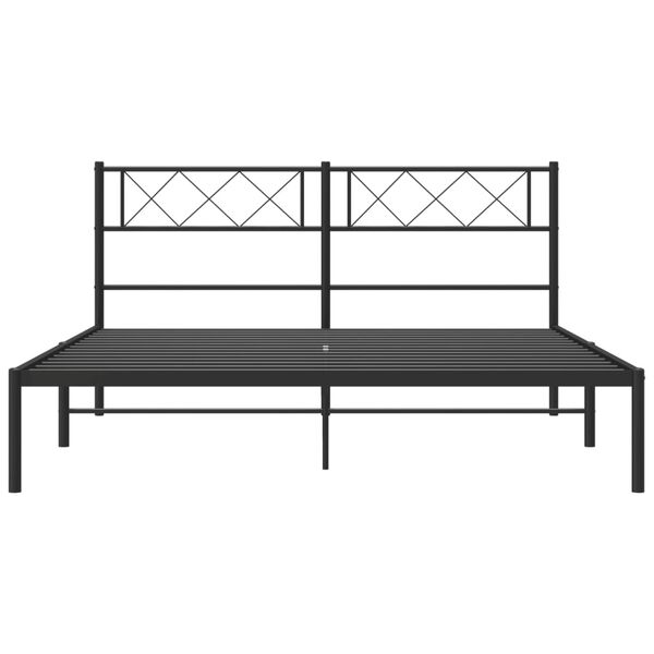 vidaXL Estrutura de cama com cabeceira 120x200 cm metal preto