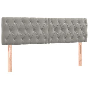 vidaXL Cabeceiras cinzento-claro 144x7x78/88 cm veludo