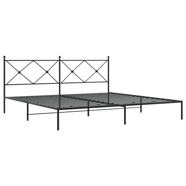 vidaXL Estrutura de cama com cabeceira 193x203 cm metal preto