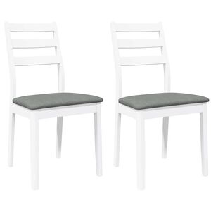 vidaXL Cadeiras de jantar com almofad&otilde;es 2 pcs madeira maci&ccedil;a branco