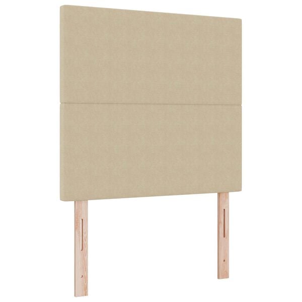 vidaXL Cabeceira LED com luzes de tira LED Cinza Verde 90 cm Poli&eacute;ster