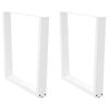 vidaXL Pernas para mesa de jantar em V, 2 pe&ccedil;as, branco, 90x (72-73,3) cm, a&ccedil;o