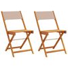 vidaXL Cadeiras de bistrô 2 pcs acácia maciça/tecido cinza-acastanhado
