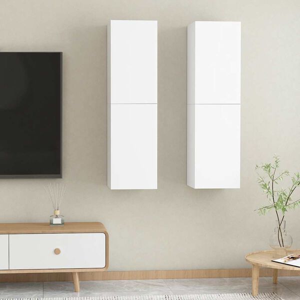 vidaXL M&oacute;veis de TV 2 pcs 30,5x30x110 cm derivados de madeira branco