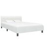 vidaXL Estrutura de cama 140x200 cm couro artificial branco