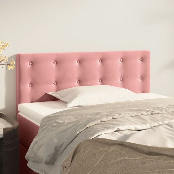 vidaXL Cabeceira de cama veludo 90x5x78/88 cm rosa