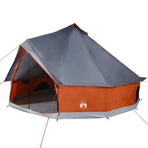 vidaXL Tenda familiar tipi para 12 pessoas imperme&aacute;vel cinza/laranja