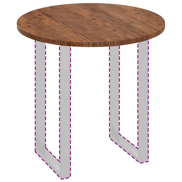 vidaXL Tampo de Mesa Marrom Claro &Oslash; 80 x 2,5 cm