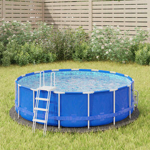 vidaXL Pano para ch&atilde;o de piscinas &Oslash;244 cm poli&eacute;ster geot&ecirc;xtil cinza