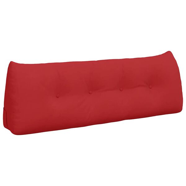 vidaXL Travesseiro para Costas Vermelho 140 x 24 x 50 cm tecido
